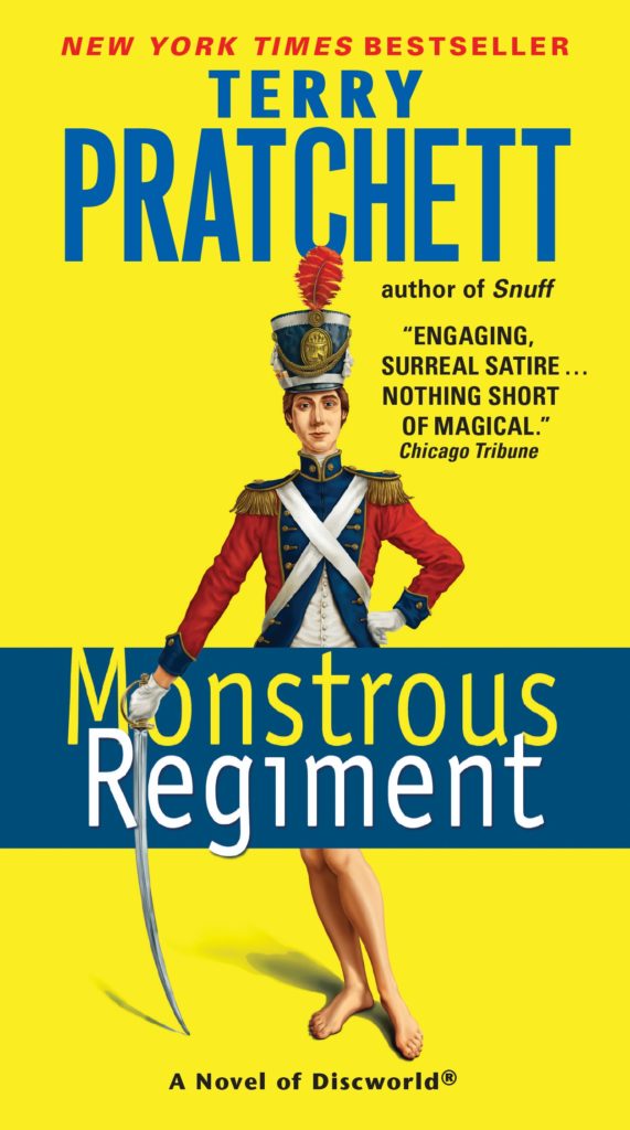 The cover of the Terry Pratchett novel Monstrous Regiment